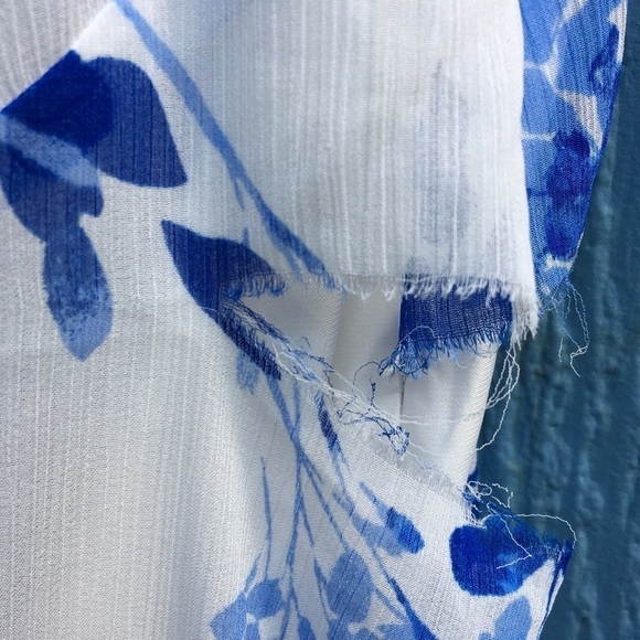 Ralph Lauren Adaleide Floral One Shoulder Midi Dress Cold White Blue Ruffle 12 - Picture 7 of 8